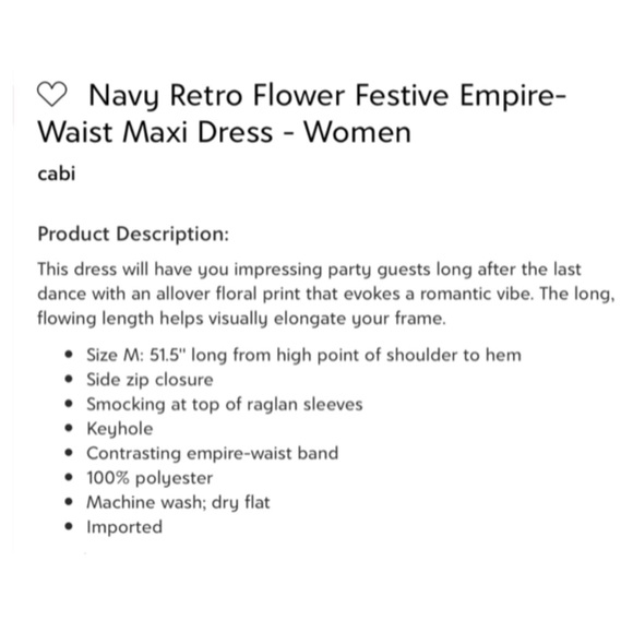 Gorgeous Cabi Festive Flower Maxi Dress, size M - Picture 8 of 8